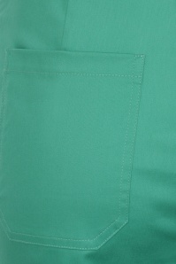 Collectif Clothing - Gracie Classic Cotton Capris Années 50 en Bleu Canard 3