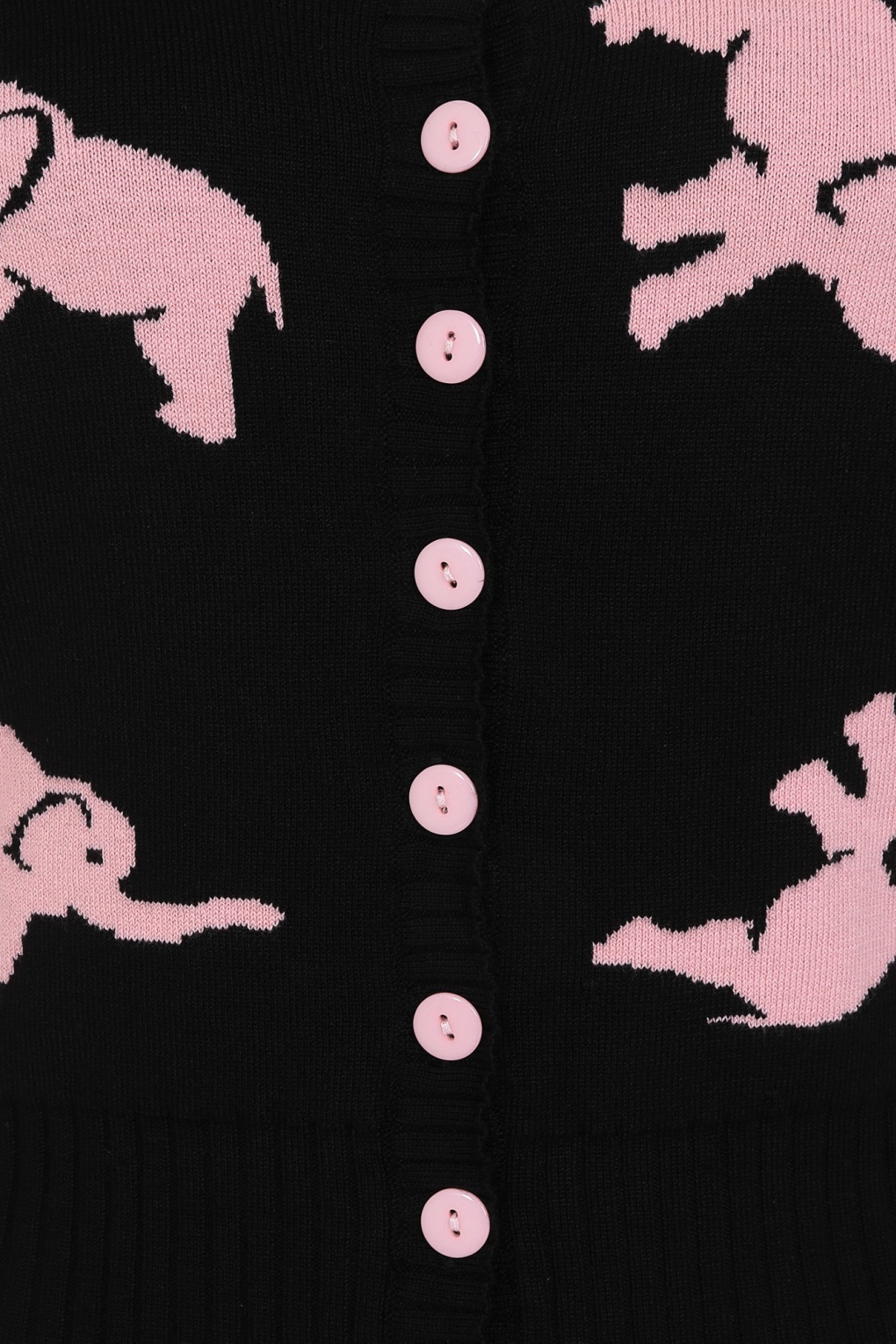 50s Minnie Tipsy Elephants Cardigan in Black and Pink
