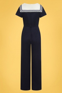 Collectif Clothing - Nene Matrosen Jumpsuit in Marineblau 2