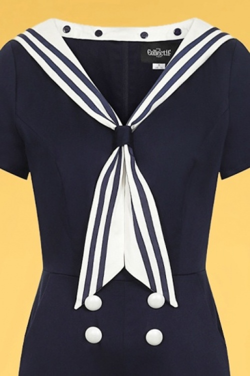 Collectif Clothing - 50s Nene Sailor Jumpsuit in Navy  3