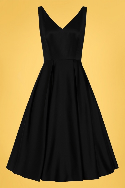 Collectif Clothing - 50s Arco Occasion Swing Dress in Black