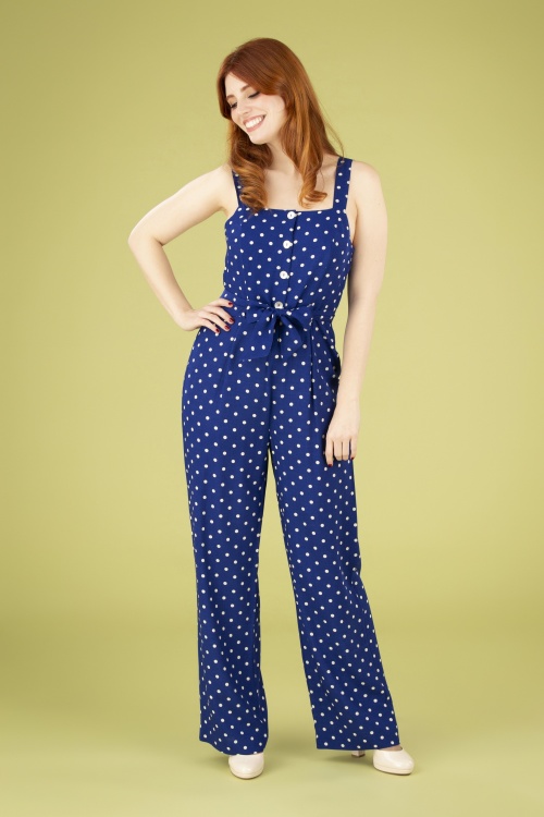 King Louie - 60s Ines Pablo Jumpsuit in Midnight Blue