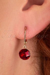 Lovely - 40s Heirloom Swarovski Earrings in Ruby Red