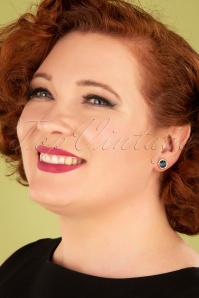 Lovely - Heirloom Swarovski Earrings Années 40 en Doré et Bleu 3