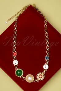 Lovely - 40s Heirloom Gold Plated Necklace in Emerald Green  3