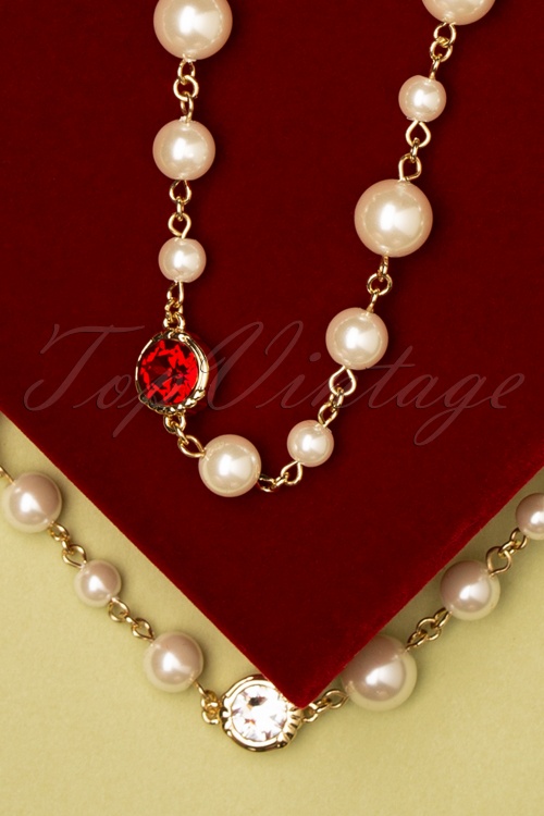 Lovely - 40s Heirloom Gold Plated Pearl Necklace in Cream 4