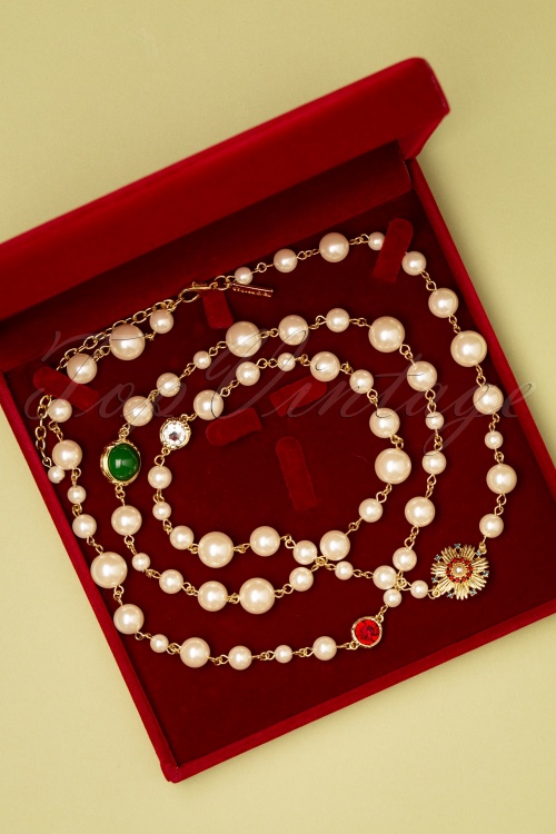 Lovely - Heirloom Vergoldete Perlen Halskette in Creme