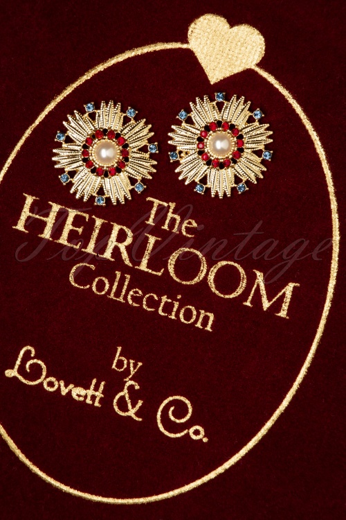 Lovely - Heirloom Swarovski Gold Plated Starburst Earrings Années 40 2