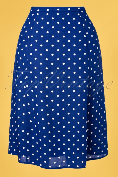 King Louie - 60s Juno Pablo Button Skirt in Midnight Blue 4