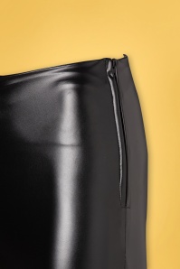 Unique Vintage - Grease Sandy Vegan Leather Cigarette Pants Années 50 en Noir 4