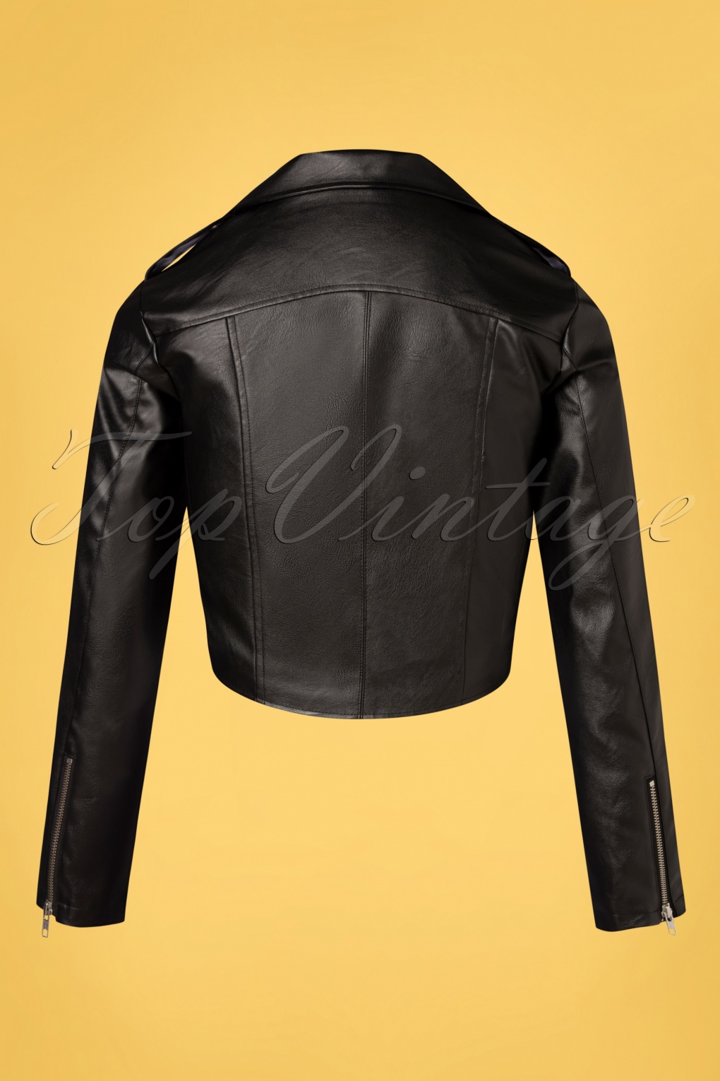 50s Grease Greaser Vegan Leather Jacket in Black