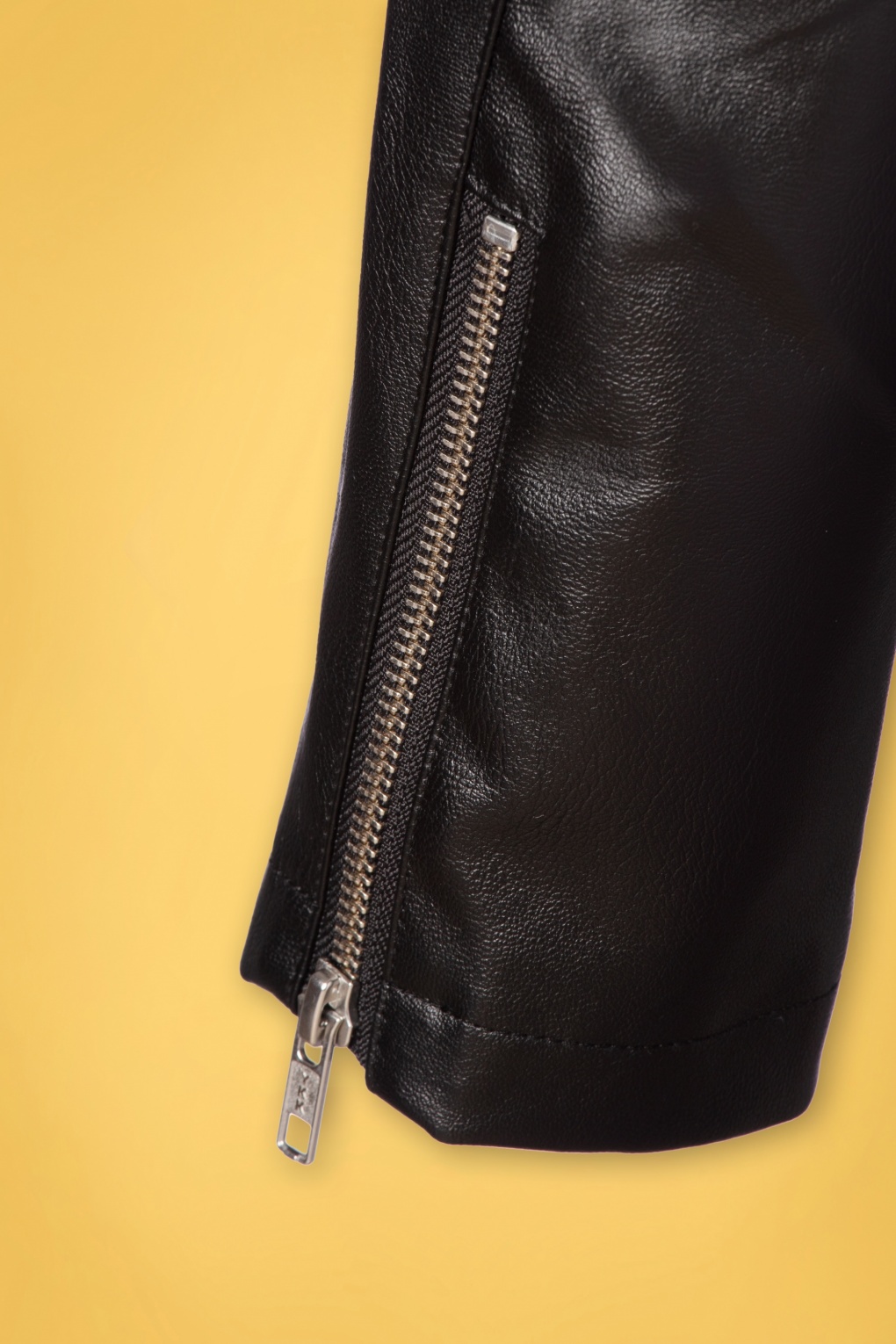 50s Grease Greaser Vegan Leather Jacket in Black