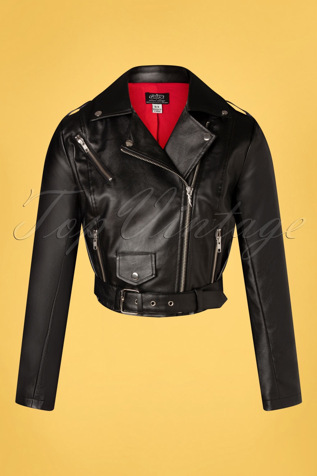 50s Grease Greaser Vegan Leather Jacket in Black