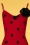 Unique Vintage - Grease Rizzo Polkadot wikkel jurk in rood en zwart 3