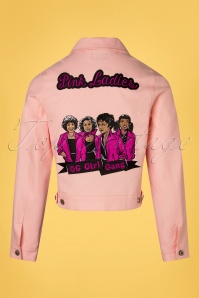 Unique Vintage - Grease Pink Ladies Denim Jacket Années 50 en Rose 5