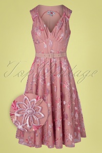 Miss Candyfloss - Barite Helio zomer swing jurk in pink 3