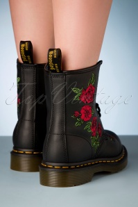Dr. Martens - 1460 Vonda Softie rode bloemen laarzen in zwart 2