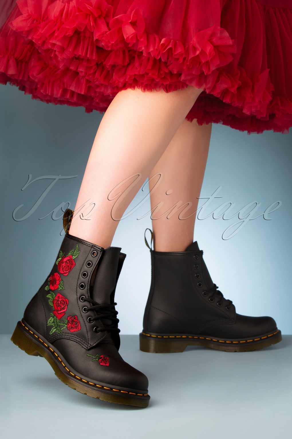 1460 Vonda Softie Red Floral Boots in