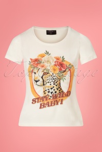 Topvintage Anniversary Collection - Stay Wild Baby T-Shirt Années 70 en Blanc Cassé 2