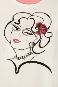 Topvintage Anniversary Collection - Vintage Lady T-Shirt Années 50 en Blanc Cassé 3