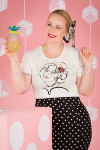 Topvintage Anniversary Collection - 50s Vintage Lady T-Shirt in Off White