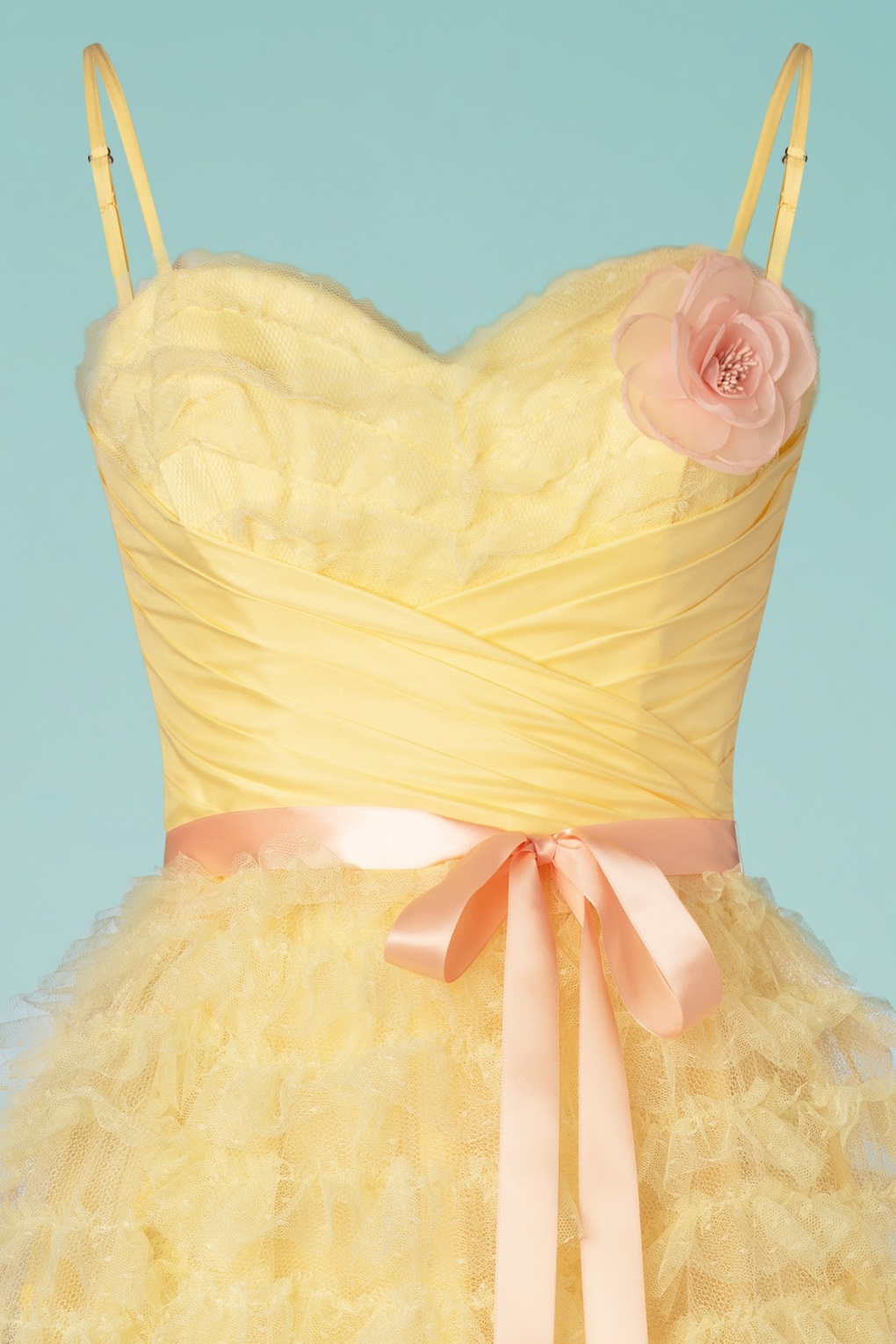 50s Grease Frenchie Tulle Swing Dress in Yellow