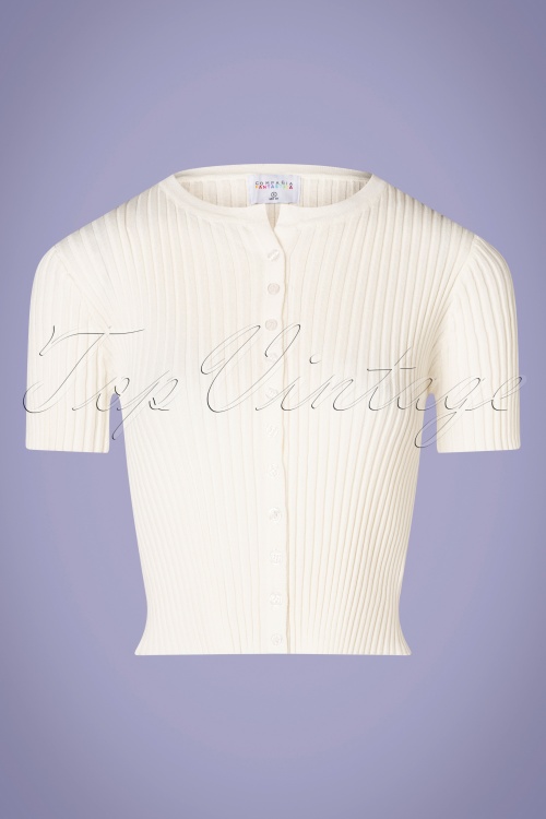 Compania Fantastica - 60s Carry Cardigan in Ivory White