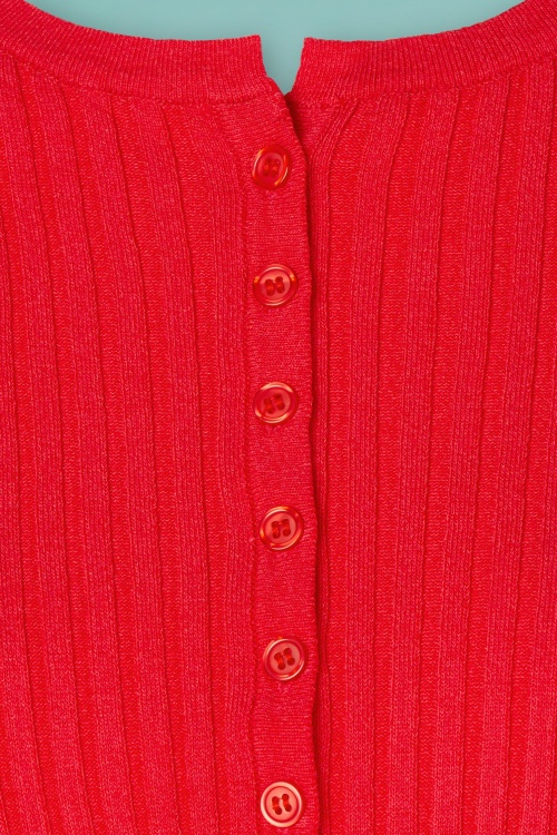 Compania Fantastica - 60s Carry Cardigan in Strawberry Red 3