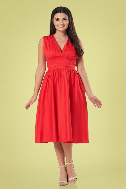 Timeless - 50s Candace Swing Dress in Red 2