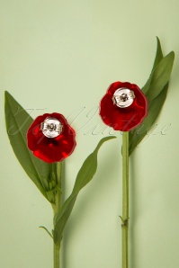 Erstwilder - Poppy Field Earrings Années 60 en Rouge 3