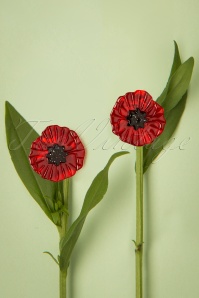 Erstwilder - Poppy Field Earrings Années 60 en Rouge
