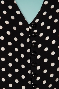 The Seamstress of Bloomsbury - Clarice Dots Kurze Bluse in Schwarz 3