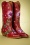 La Pintura - Flor Embroidery Cowboystiefel in Burgund