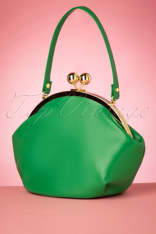 Collectif Clothing - 50s Milly Elegant Daytime Bag in Green 3
