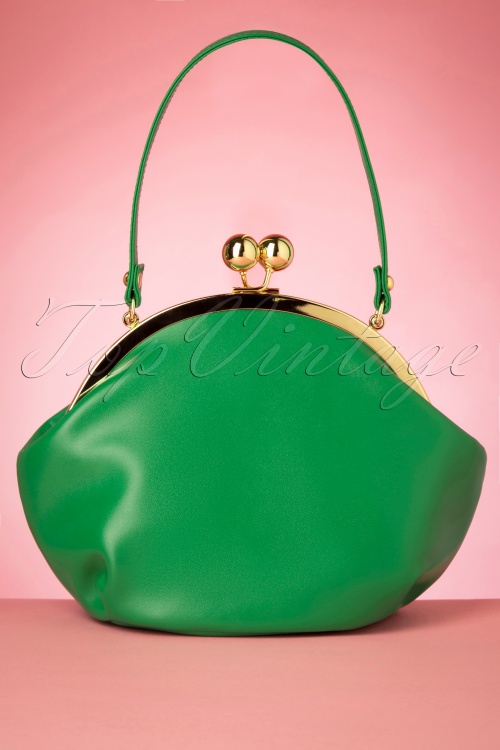 Collectif Clothing - 50s Milly Elegant Daytime Bag in Green 4
