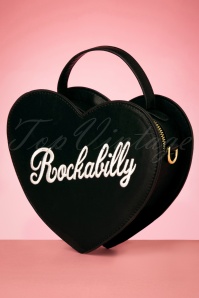 Lulu Hun - Bina Rockabilly Heart Bag Années 50 en Noir 4