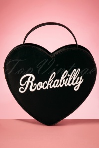 Lulu Hun - 50s Bina Rockabilly Heart Bag in Black