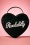 50s Bina Rockabilly Heart Bag in Black