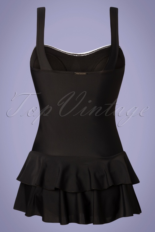 Pussy Deluxe - 50s Lovely Collar Swimsuit in Black 2