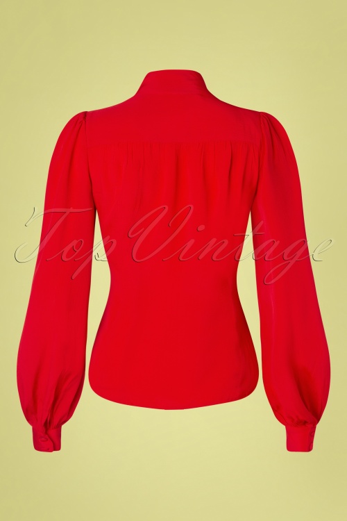 The Seamstress of Bloomsbury - 40s Eva Blouse in Red Crêpe 2