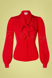 The Seamstress of Bloomsbury - 40s Eva Blouse in Red Crêpe