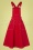 50s Workwear Denim Jumper Skirt in Red