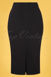 Vintage Chic for Topvintage - Eliza pencil jurk met knopen in zwart 2