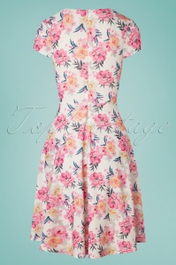 Vintage Chic for Topvintage - Kathya floral swing jurk in ivoor 2