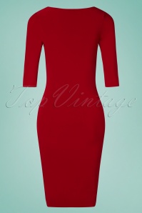 Vintage Chic for Topvintage - Lucaya Pencil Dress Années 50 en Rouge Profond 2