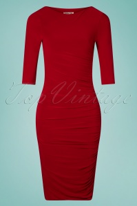 Vintage Chic for Topvintage - Lucaya Pencil Dress Années 50 en Rouge Profond