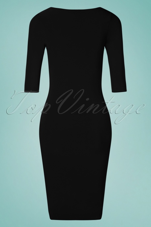 Vintage Chic for Topvintage - 50s Lucaya Pencil Dress in Black 2