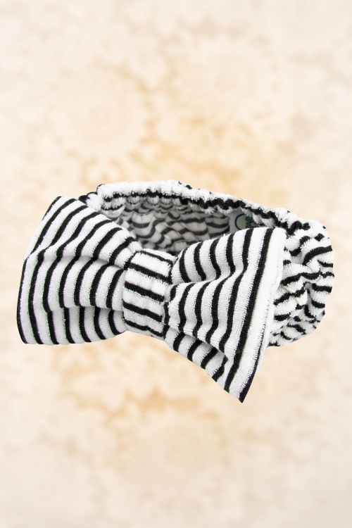 The Vintage Cosmetic Company - Ava Make-Up Headband in Black and White 2