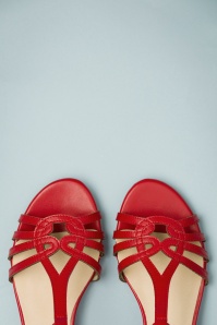 Chelsea Crew - Sedona peeptoe sandalen in rood 4