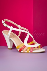 Chelsea Crew - 50s Adelle High Heeled Sandals in White 2